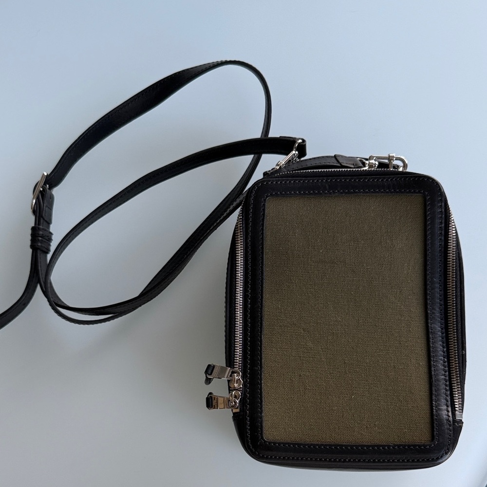 Sonia Rykiel Black and khaki colored camera style bag
